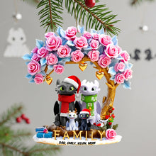 Load image into Gallery viewer, &quot;Celebrate Family Moments with Love&quot; - Personalized Smiling Family Christmas Ornament - Custom Gift for Family and Friends Ornament PopCulturePrints
