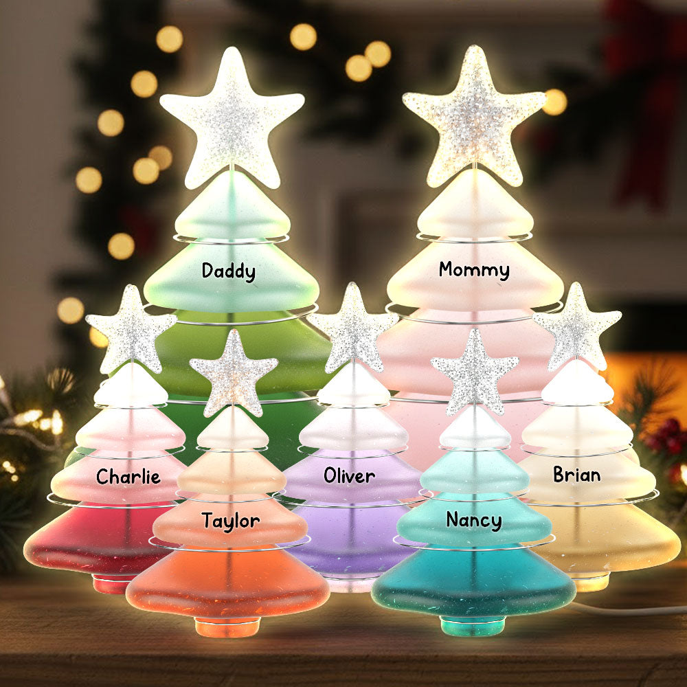 Illuminate Your Holidays: Custom Family Christmas Tree Light Box - Personalized Gift for Everyone Light Box PopCulturePrints