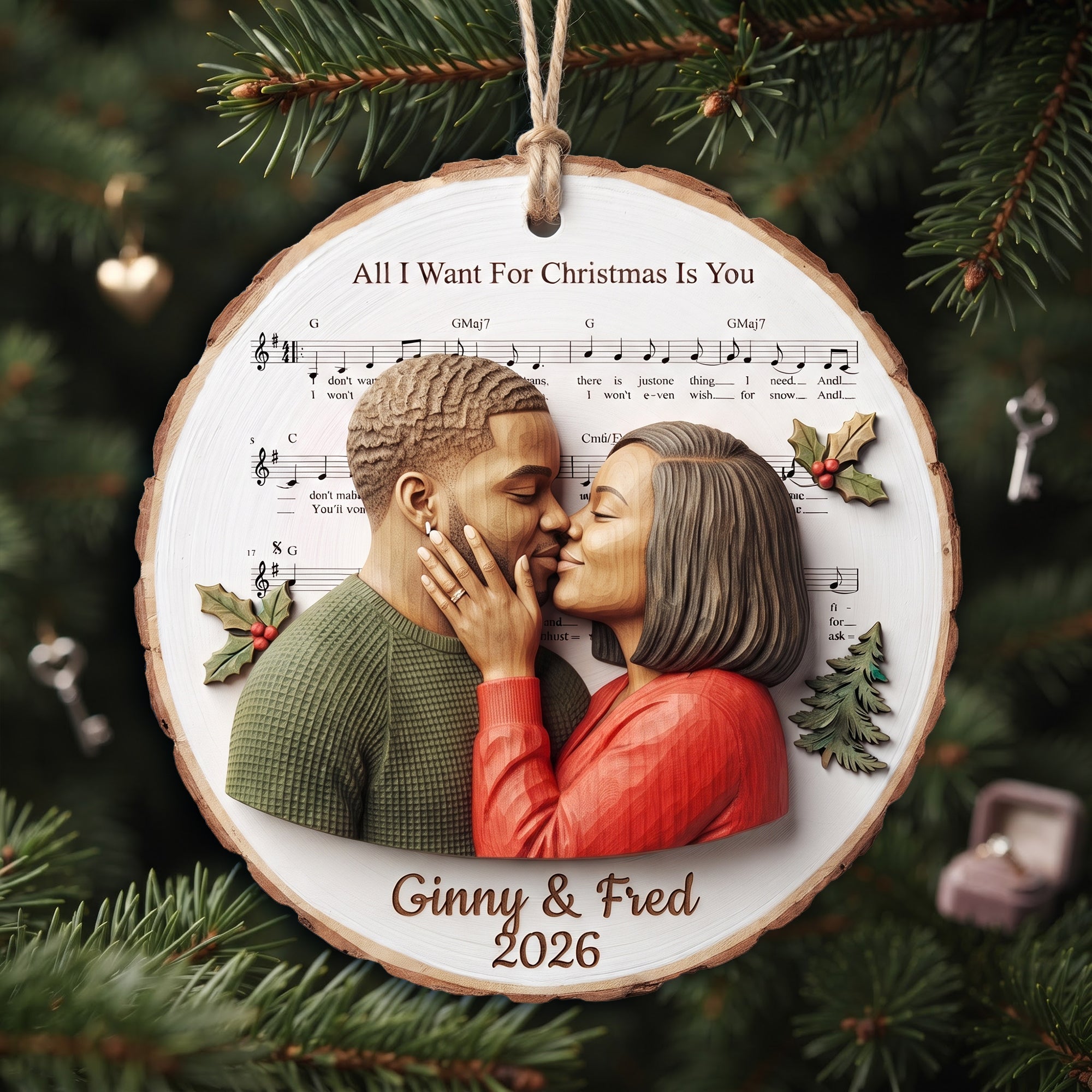 All I Want For Christmas Is You - Personalized Couple Love Christmas Ornament