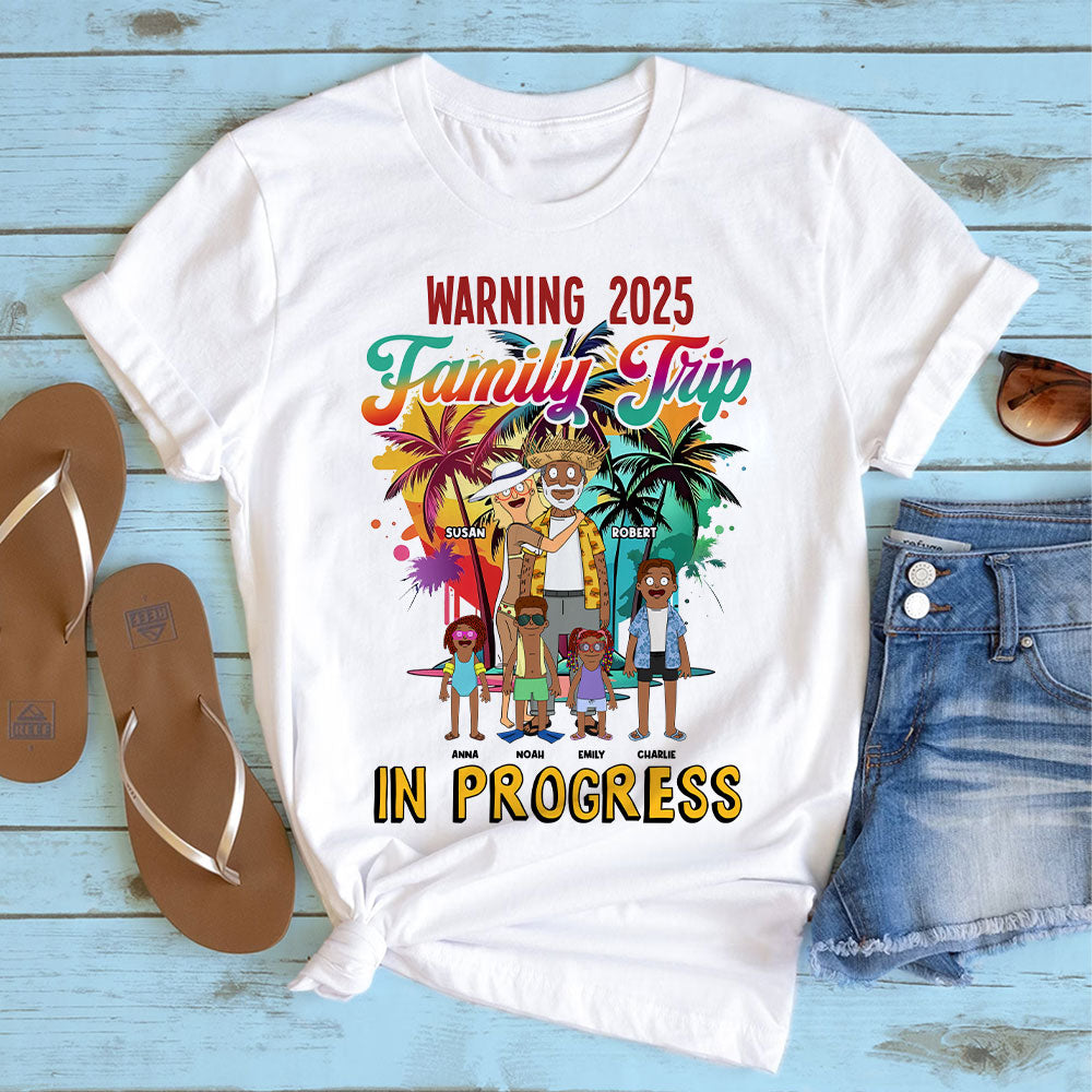 “Warning! Family Trip in Progress” - Personalized Family Trip T-Shirt - Gift for Family and Friends Shirts PopCulturePrints