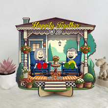 Load image into Gallery viewer, Personalized Couple&#39;s Porch Sign - Happily Together Since 2005 Wood Sign PopCulturePrints

