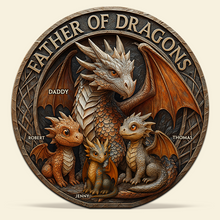 Load image into Gallery viewer, &quot;Father of Dragons&quot; - Personalized Acrylic Plaque Gift for Dads, Grandpas &amp; More Shaped Plaques PopCulturePrints
