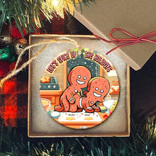 Load image into Gallery viewer, Playful Gingerbread Couple Personalized Ornament - Unique Holiday Decor - Valentine&#39;s Day Gifts Ornament PopCulturePrints
