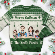 Load image into Gallery viewer, Custom Golf Family Christmas Sweatshirt - Personalized Gift
