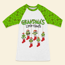 Load image into Gallery viewer, Personalized Christmas Raglan Dress for Grandma - Little Thieves Design
