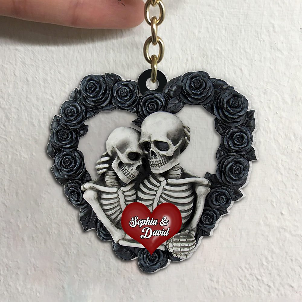 Personalized Skeleton Couple Keychain - Unique Love Gift Keychains PopCulturePrints