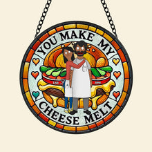 Load image into Gallery viewer, Personalized Stained Glass Suncatcher for Couples - Unique Valentine&#39;s Day Gifts Ornament PopCulturePrints
