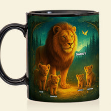 Load image into Gallery viewer, “A Lion&#39;s Love: Celebrate Dad with Custom Touch” - Lion Dad Coffee Mug, Personalized Gift for Dad, Grandpa, Father’s Day Coffee Mug PopCulturePrints
