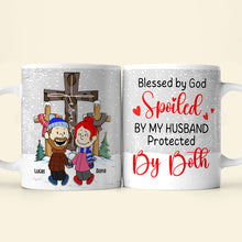 Load image into Gallery viewer, Custom Christmas Couple Mug - Blessed &amp; Spoiled Design | Valentine&#39;s Day Gifts Coffee Mug PopCulturePrints
