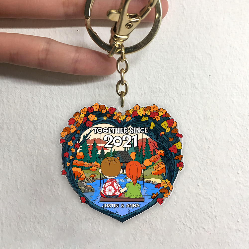 Personalized Couple Keychain - Together Since 2016 Keychains PopCulturePrints