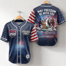 Load image into Gallery viewer, May Freedom Be With You - Custom 250th Anniversary Jersey Shirt for Patriots
