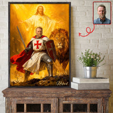 Load image into Gallery viewer, “Courage and Faith” - The Knights Templar Canvas Print - Personalize Your Gift for Christian Believers Poster &amp; Canvas PopCulturePrints
