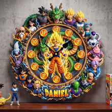 Load image into Gallery viewer, “Time to Play, Daniel: Be the Hero of Your Own Story!” - Legendary Personalized Acrylic Wall Clock Hanging Wall Clock PopCulturePrints
