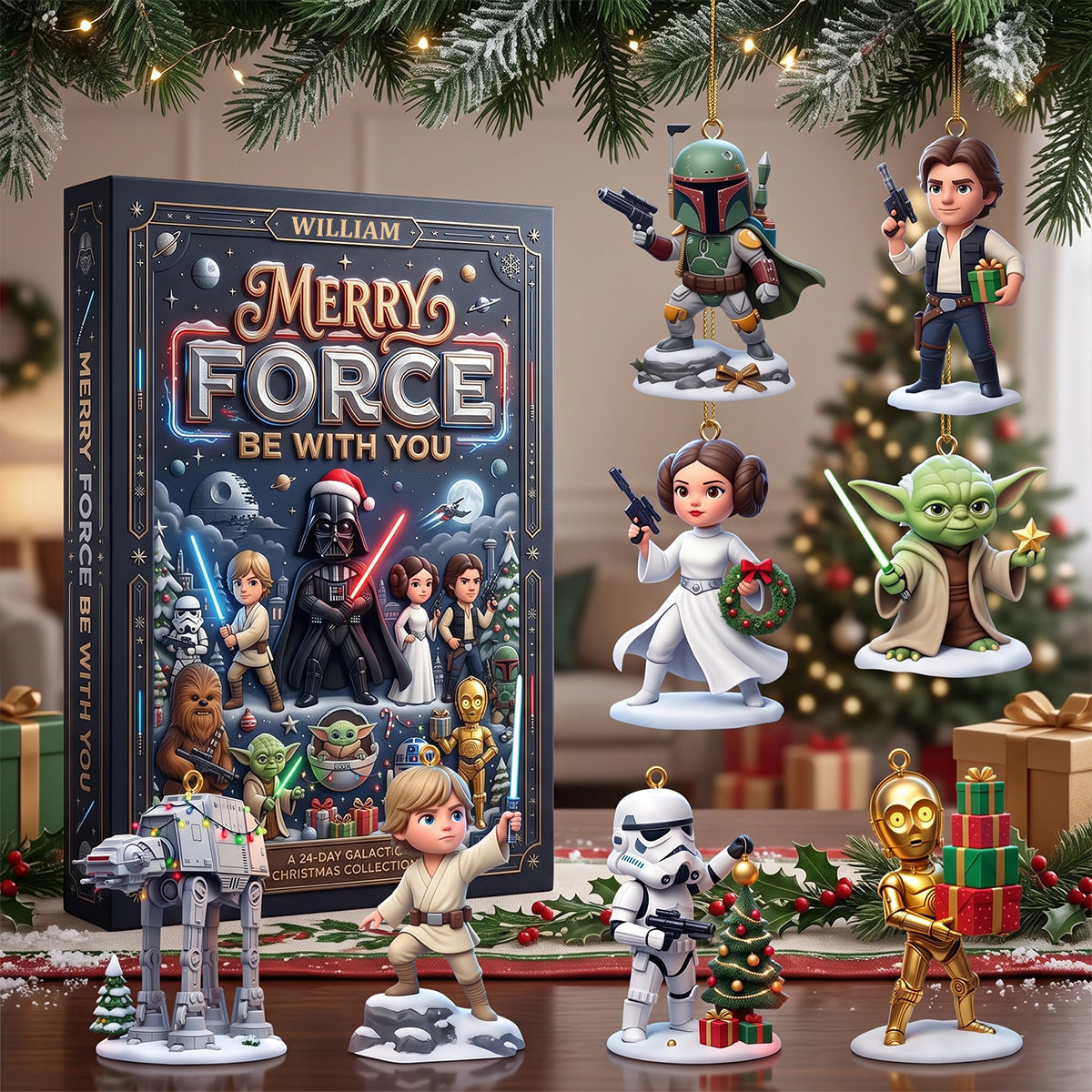 "May The Force Be With You!" - Personalized Merry Christmas Advent Calendar Blind Box - Perfect Gift for Star Wars Fans