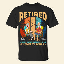 Load image into Gallery viewer, Retirement Vibes: &#39;Under New Management&#39; Personalized Couple Shirt Shirts PopCulturePrints
