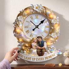 Load image into Gallery viewer, You Light Up Every Moment Hanging Wall Clock - Personalized Gifts For Couple 01pgta160726 Hanging Wall Clock PopCulturePrints
