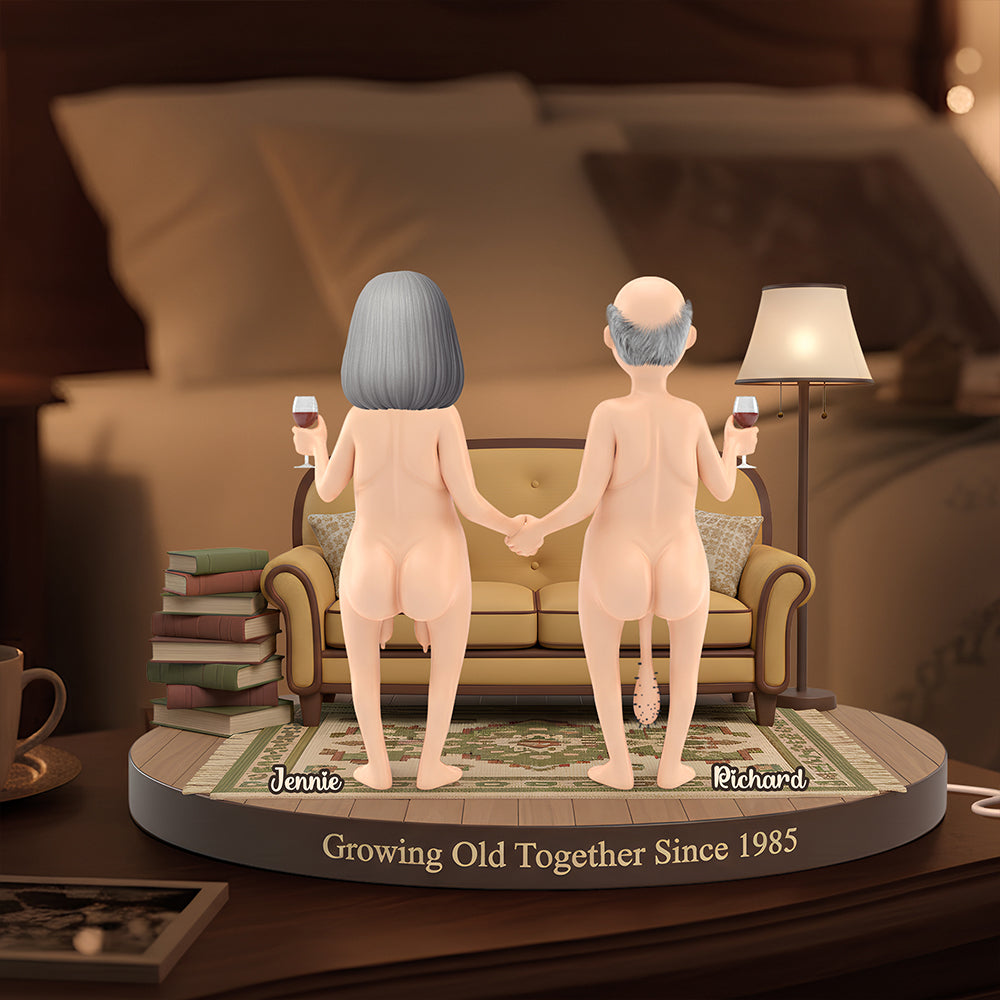 Growing Old Together - Personalized Old Couple Light Box Gift Light Box PopCulturePrints