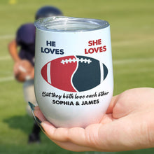 Load image into Gallery viewer, Personalized Football Couple Wine Tumbler - Perfect Valentine&#39;s Day Gifts for Sports Fans Tumbler Cup PopCulturePrints
