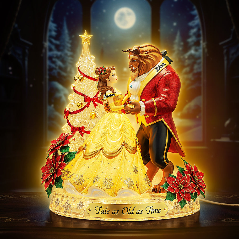 “A Love Story as Old as Time” - Dancing Couple Christmas Custom Shape Acrylic Light Box - Personalized Gifts for Couples Light Box PopCulturePrints