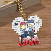Load image into Gallery viewer, Personalized Couple Keychain - Custom Love Gift Keychains PopCulturePrints
