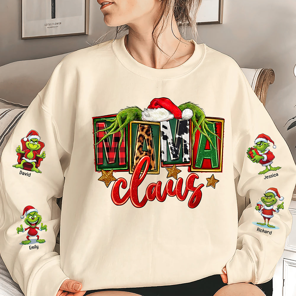 Mama Claus Personalized Christmas Sweatshirt for Mom