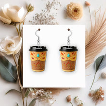 Load image into Gallery viewer, Coffee Princess Earrings - Personalized Gifts for a Magical Touch Earrings PopCulturePrints
