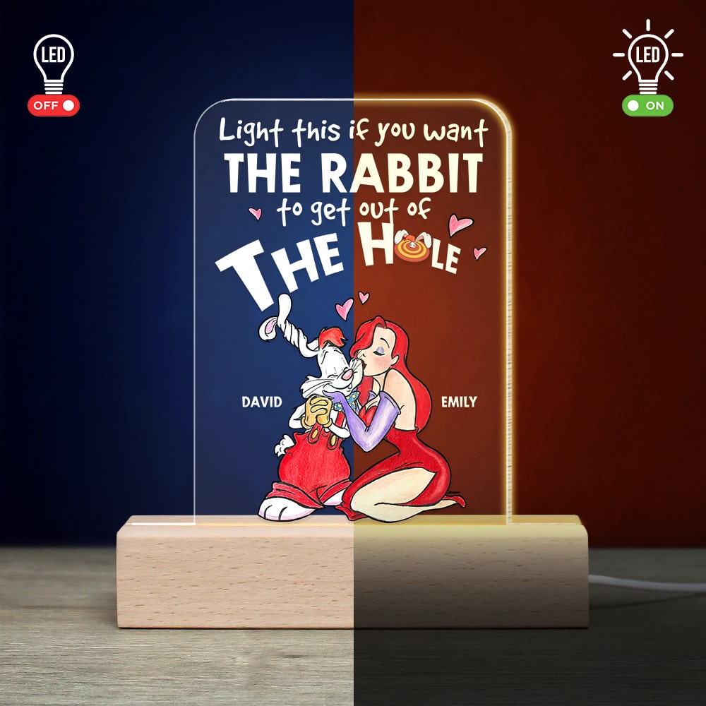 Personalized LED Light - The Rabbit Couple Gift Led Night Light PopCulturePrints