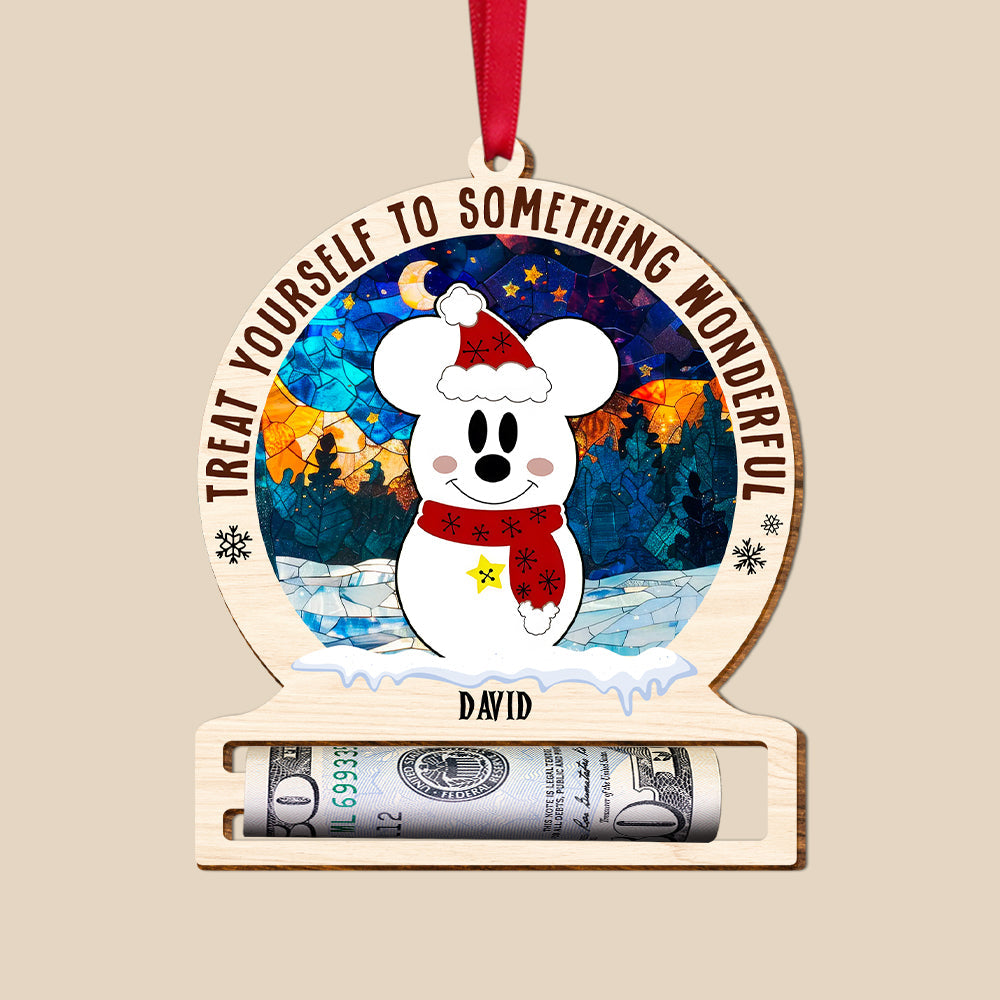 Personalized Christmas Money Holder Ornament for Kids - Cute Snowman