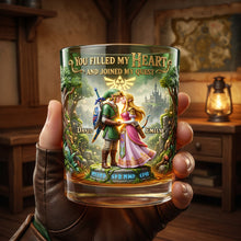 Load image into Gallery viewer, You Filled My Heart - Personalized Round Glass for Couples Glass PopCulturePrints
