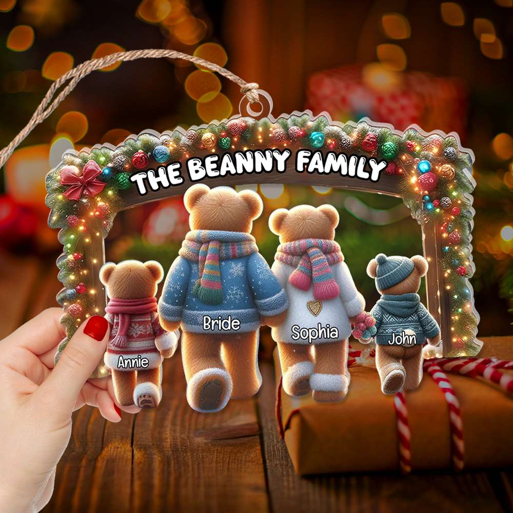 Personalized Bear Family Christmas Ornament Ornament PopCulturePrints