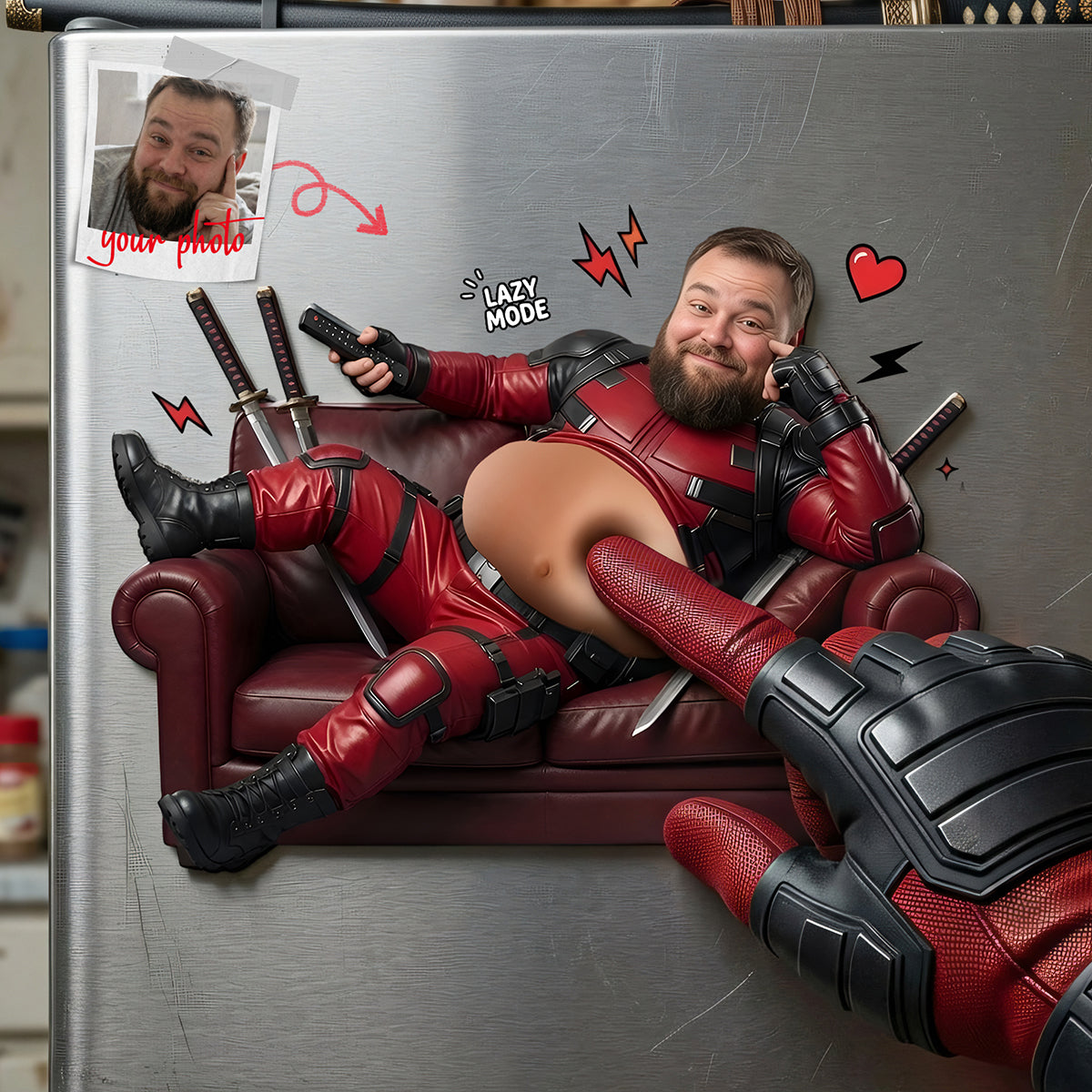 “Because Everyone Needs a Good Laugh!” - Funny Custom Photo Acrylic Fridge Magnet - Personalized Gift for Men Fridge Magnet PopCulturePrints