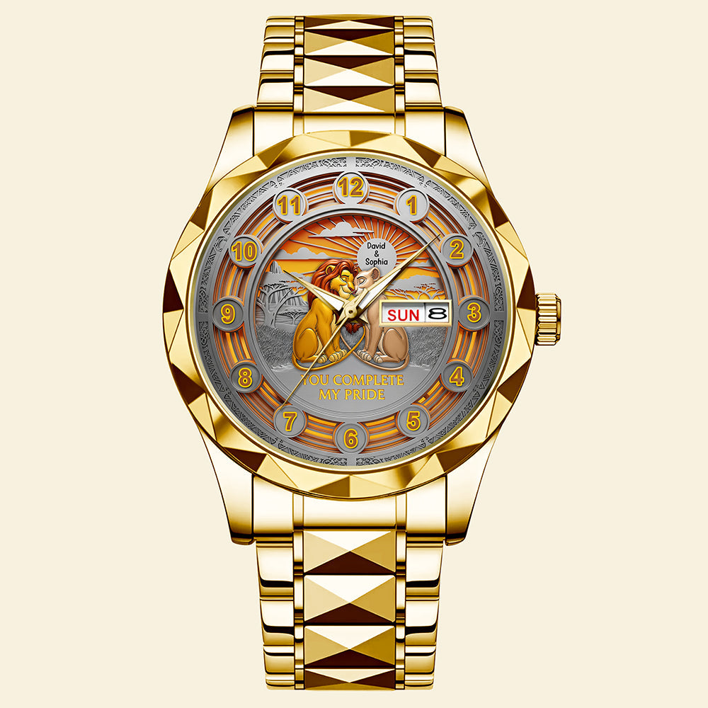 You Complete My Pride - Personalized Men's Stainless Steel Watch Men's Watch PopCulturePrints