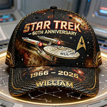Load image into Gallery viewer, Celebrate 60 Years of Adventure - Personalized Star Trek Cap Gift for Fans and Collectors Caps PopCulturePrints
