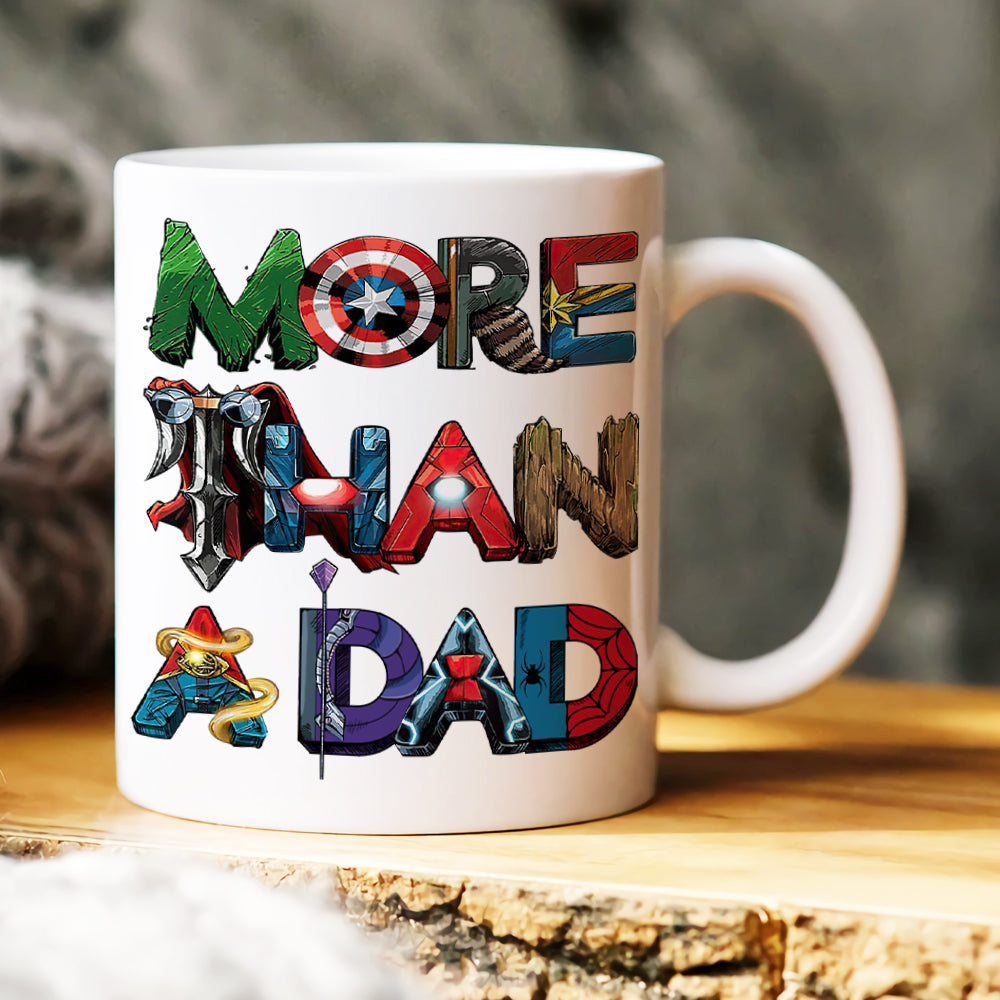 Superhero Dad Personalized Coffee Mug - Custom Family Names Coffee Mug PopCulturePrints