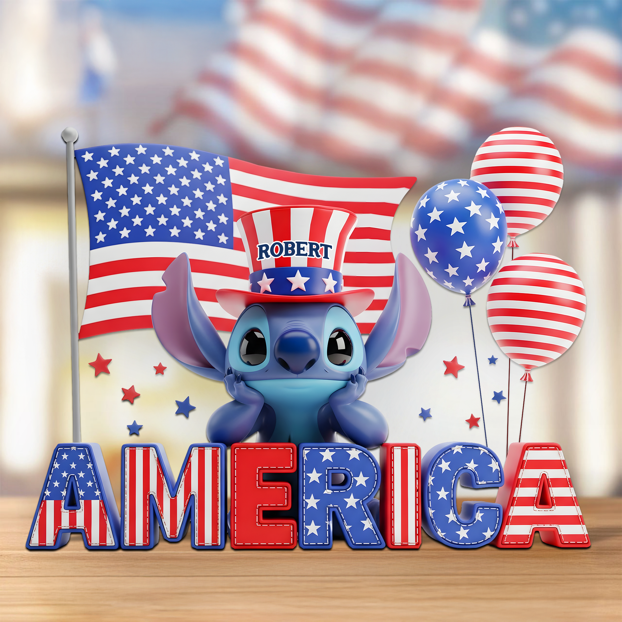 Celebrate Freedom – Independence Day Acrylic Plaque – Personalized Gift for Americans Shaped Plaques PopCulturePrints