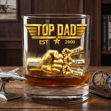 Load image into Gallery viewer, “Cheers to The Best Dad!” - Fist Bump Pilot Glass Mug - Personalized Gift for Dad, Grandpa, and Father Figures Glass PopCulturePrints
