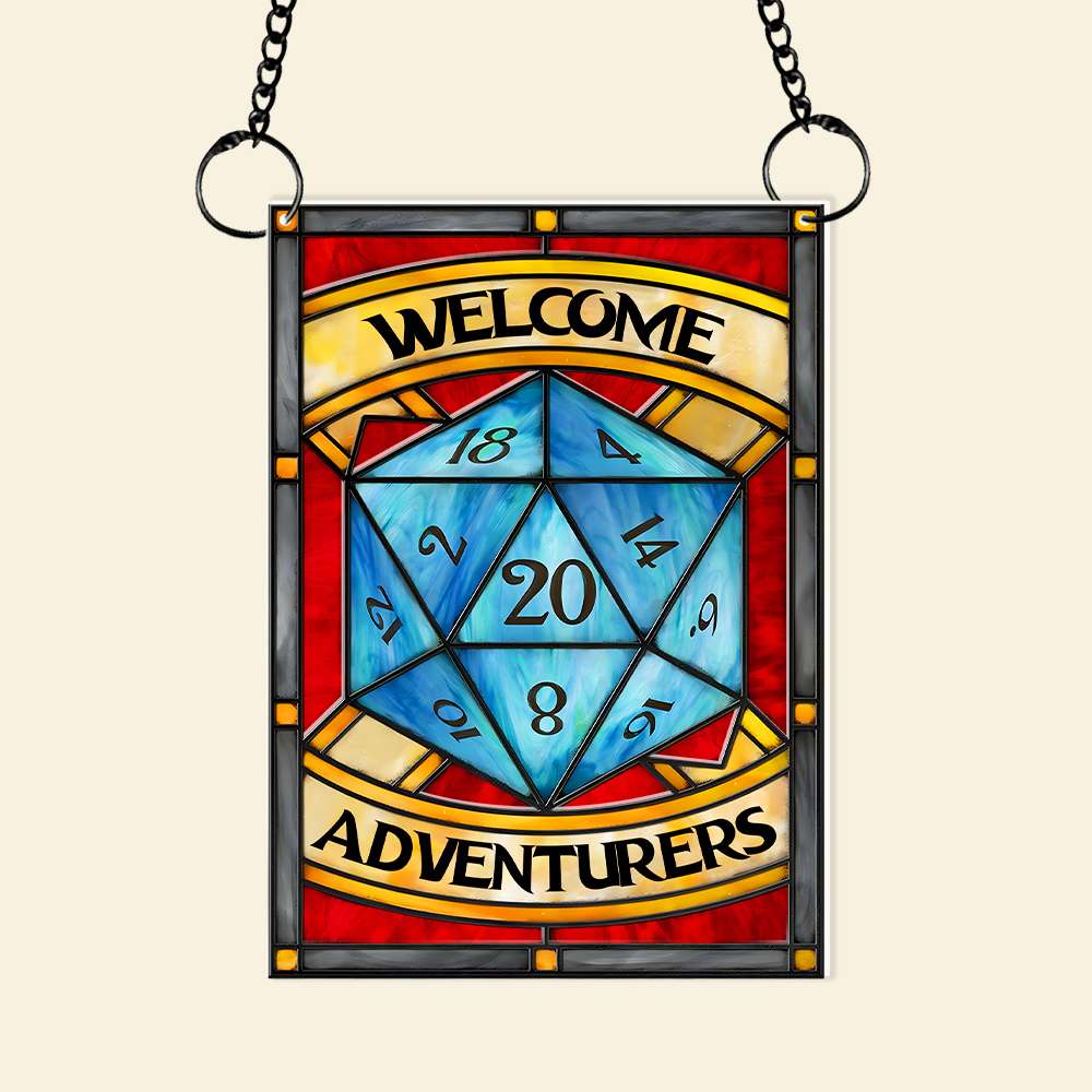Adventurers' Welcome Suncatcher Ornament for Gamers Suncatcher PopCulturePrints