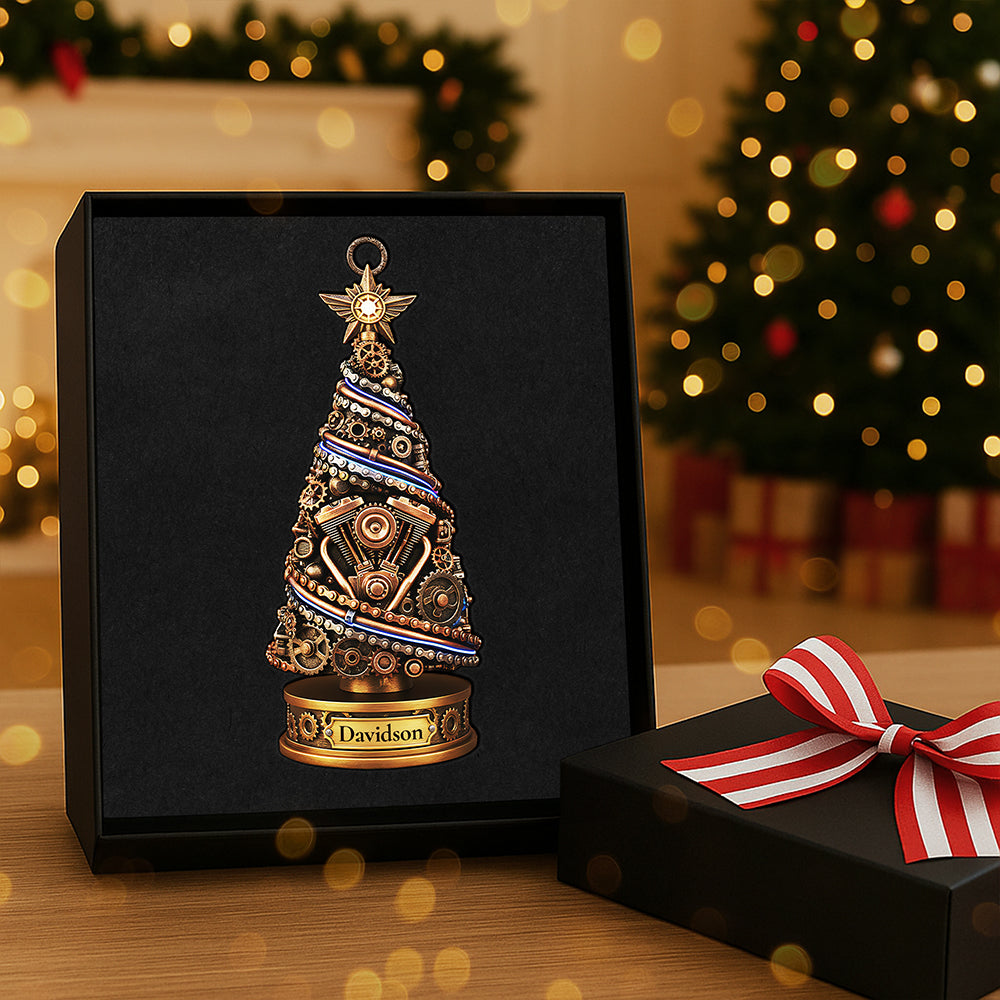 “Celebrate the Spirit of Mechanics” - Personalized Mechanic Christmas Ornament - Unique Gifts for Mechanics, Car Lovers, and Gearheads Ornament PopCulturePrints