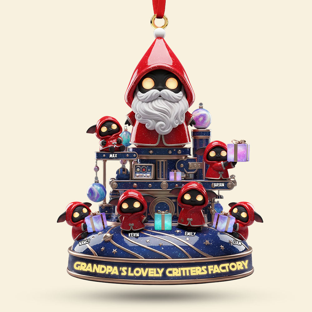 “Bringing Joy from Grandpa's Factory!” Personalized Christmas Ornament Gift for Grandparents, Kids, and Family Ornament PopCulturePrints