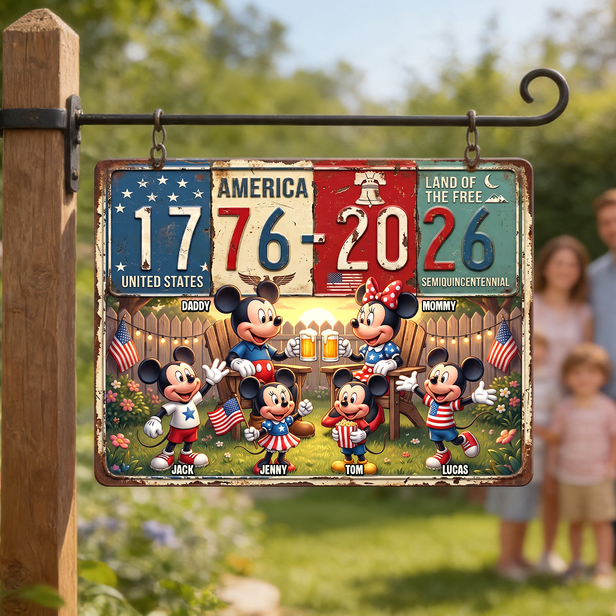 Celebrate America: 250th Anniversary Personalized Print Metal Sign - Unique Gifts for Families Metal Signs PopCulturePrints