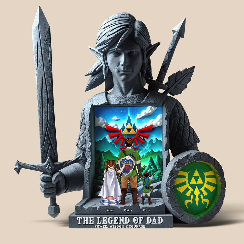 "Power, Wisdom & Courage" - The Legend Of Dad Acrylic Plaque - Personalized Gift for Dad, Grandpa & More Shaped Plaques PopCulturePrints