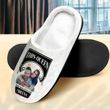 Load image into Gallery viewer, Personalized 'This Queen Only Has Eyes For' Home Slippers for Couples Shoes PopCulturePrints
