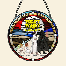 Load image into Gallery viewer, Personalized Stained Glass Ornament - Best Family In The Galaxy Ornament PopCulturePrints

