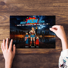 Load image into Gallery viewer, Best Mom Ever - Personalized Super Mom Jigsaw Puzzle for Mother&#39;s Day Jigsaw Puzzles PopCulturePrints
