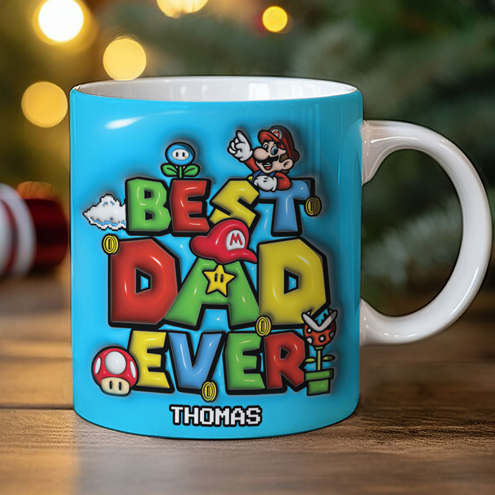 Personalized 'Best Dad Ever' Gamer Mug - Custom Name Gift Coffee Mug PopCulturePrints