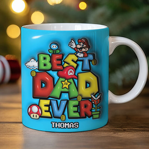 Personalized 'Best Dad Ever' Gamer Mug - Custom Name Gift Coffee Mug PopCulturePrints