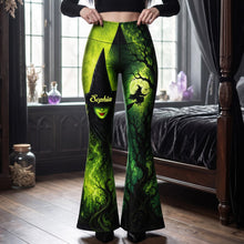 Load image into Gallery viewer, “Embrace the Enchantment!” Personalized Enchanted Witch Flare Leggings - Custom Gift for Halloween Enthusiasts
