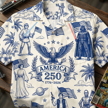 Load image into Gallery viewer, Celebrate 250 Years of Freedom - Proud American Hawaiian Shirt - Personalize for the Perfect Gift
