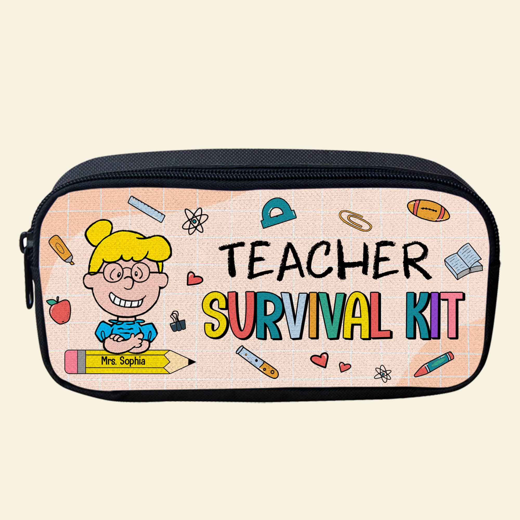 Personalized Teacher Survival Kit Pencil Case