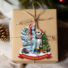 Load image into Gallery viewer, “House Divided But Our Love United” - Personalized Naughty Spooky Couple Ornament - Custom Gift for Halloween Lovers Ornament PopCulturePrints
